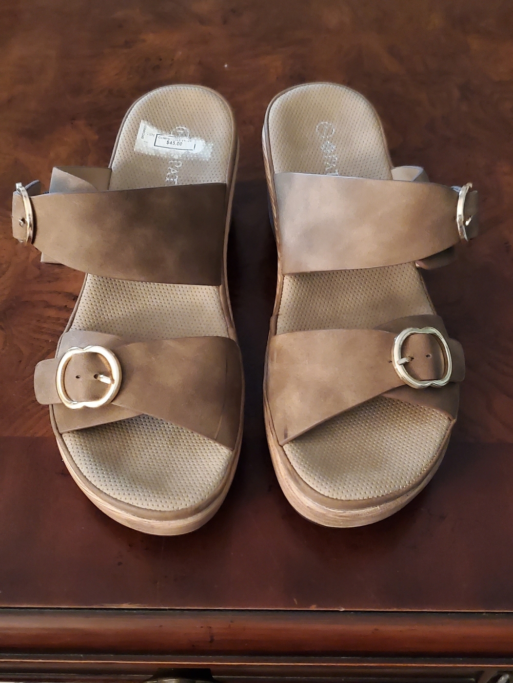Patrizia SHANIHO Chic platform wedged slip-on sandal (size 7/38) - Picture 2 of 4